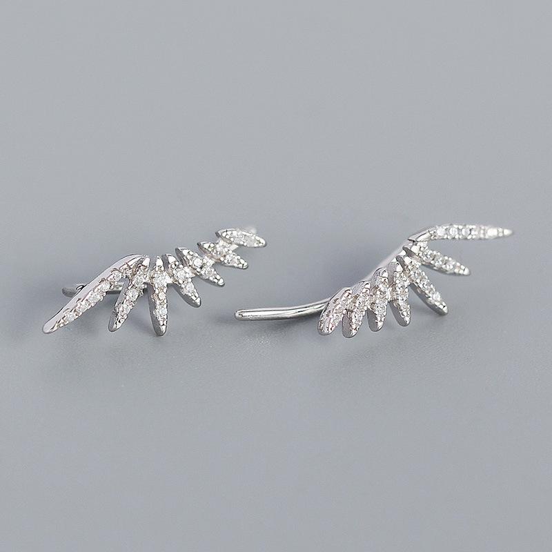 YHE0432 Light Luxury S925 Sterling Silver Zircon Stud Earrings for Women 925 Silver