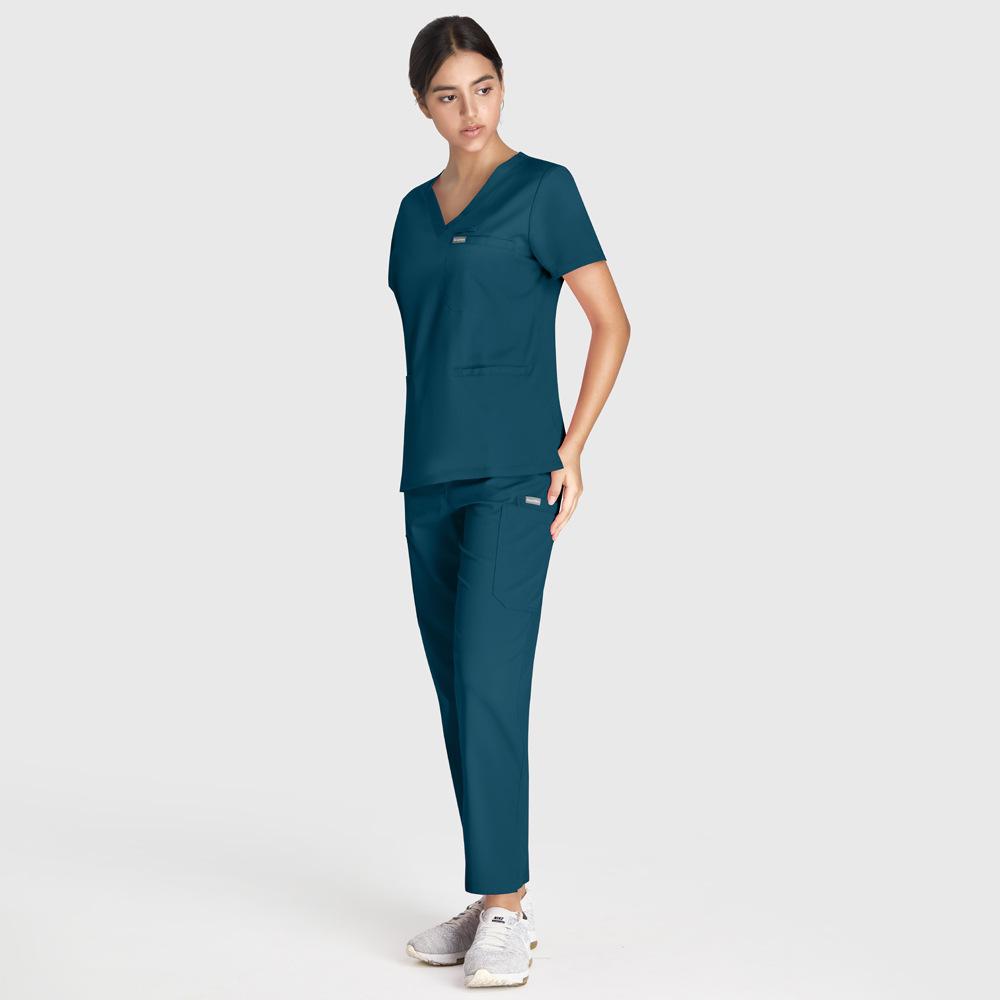 Hospital Doctor Hand Wash Short Sleeve Set V-Neck Fashion Women'S Casual Wear Pet Hospital Hand Wash