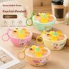 1Pcs Simulation Bread Whack A Mole Miniature Squeeze Keychain Soft Slow Rebound Food Play Keyring Reduce Pressure Pinch Pendant