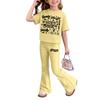 Girls Casual Short Sleeve Printed Outfit Set for Daily Summer Wear