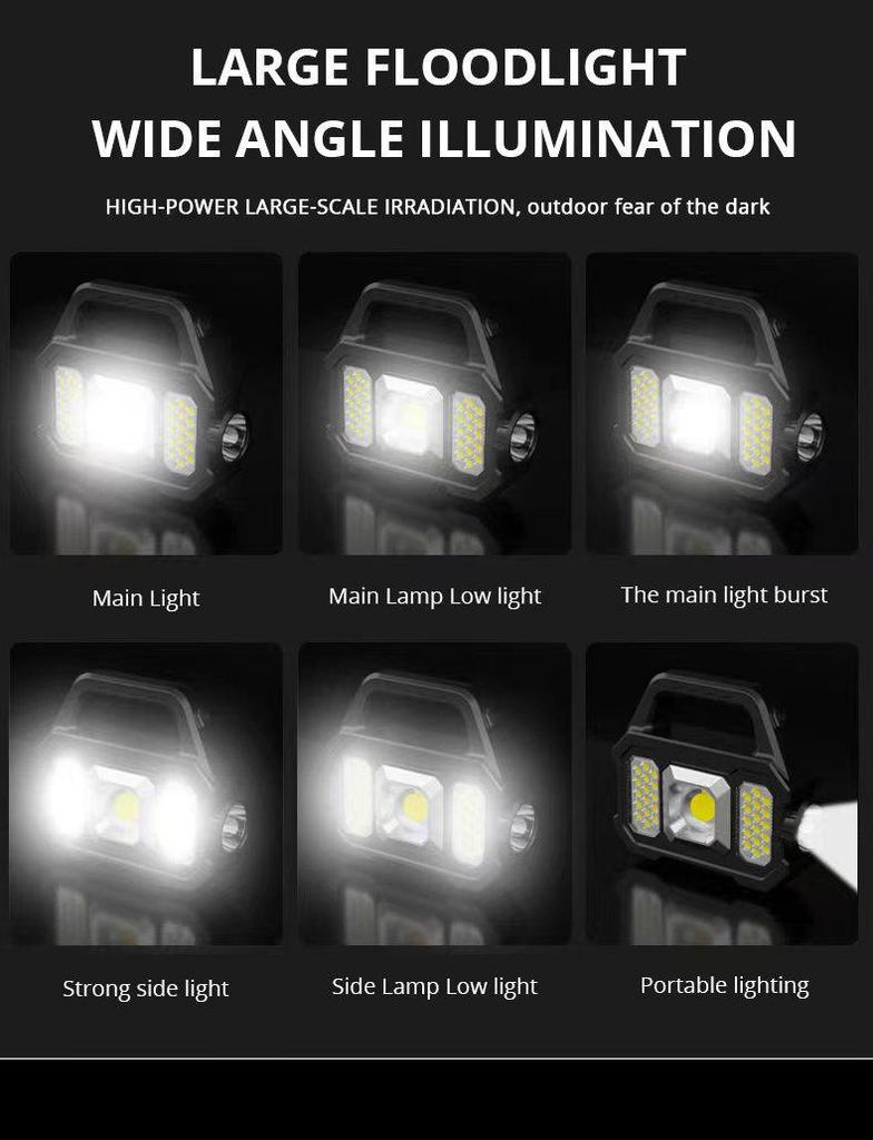 Multifunctional Outdoor Waterproof Solar Flashlight with COB Lamp