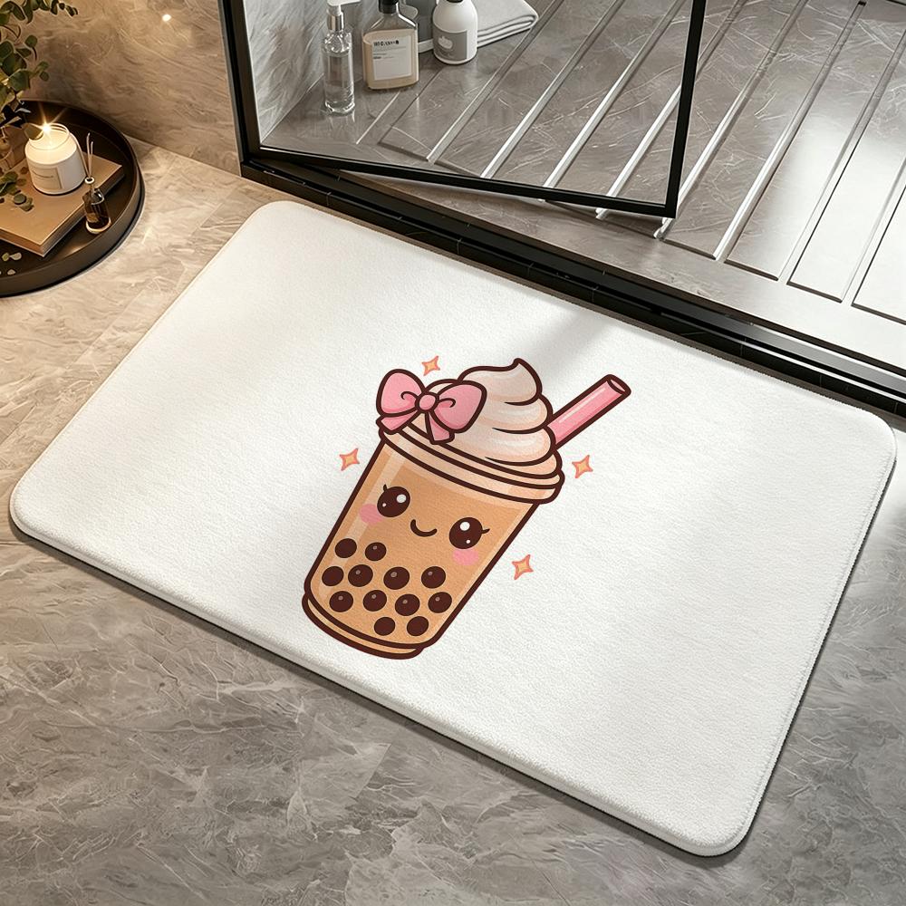 Art-Bubble TeaS Floor Mat Bedroom Carpet, Bathroom Foot Mat, Doormat, Non-Slip Absorbent Multi-Use