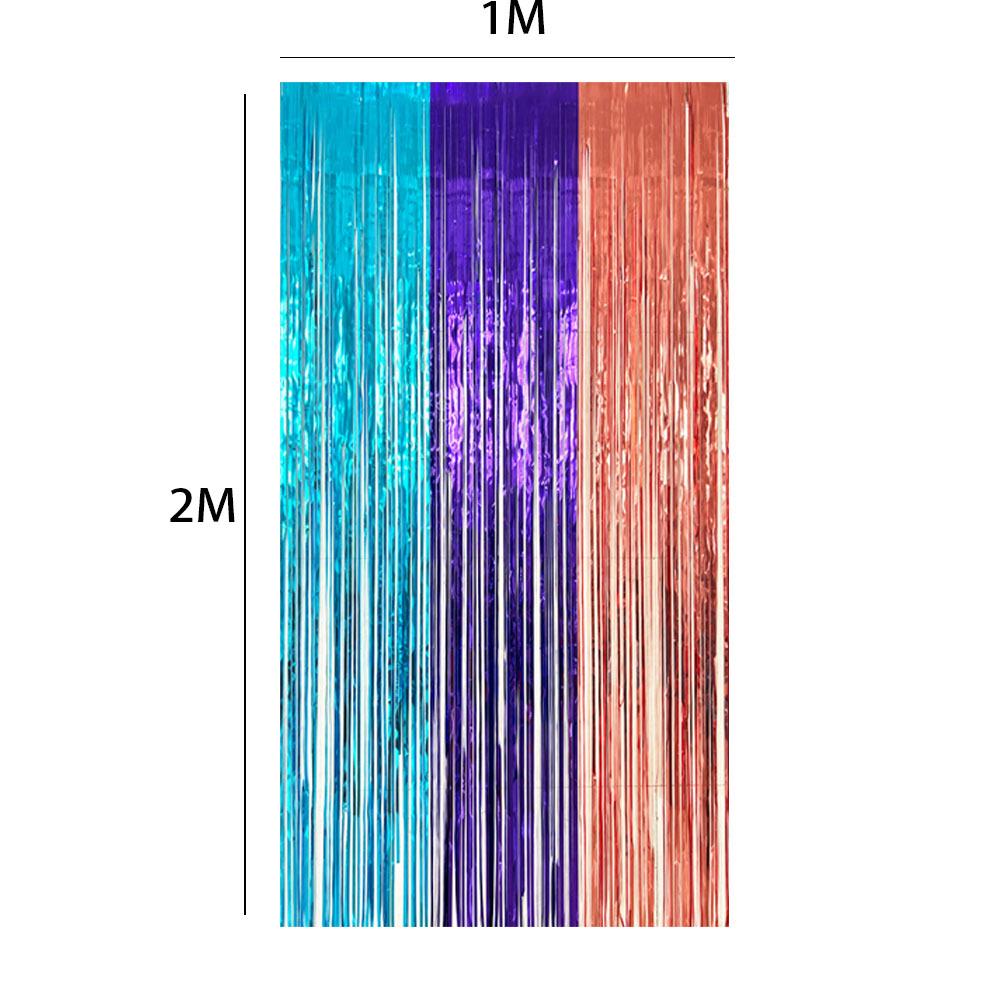 Color-Block Tinsel Curtain 1x2m - Festive Background for Christmas, Halloween, and Birthdays