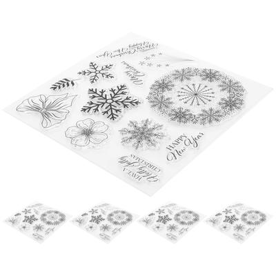 5Pcs Christmas Silicone Clear Stamp Snowflake Shape DIY HandMade Decoration Accessories