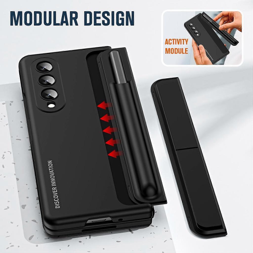 S Pen Holder Full Body Fashion Cover Case For Samsung Galaxy Z Fold4 Fold 4 Zfold4 5g Front Glass Film For Samsung Fold4 Cases