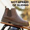 Men Safety Boots Steel Toe Shoes Work Shoes Leather Boots Indestructible Shoes Puncture-Proof Boots