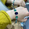 Sweet Wind Square Zircon Bracelet Women'S Fashion Light Luxury Style Versatile Temperament Sugar Cube Niche Personality High-End Jewelry