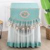 Washing Machine Cover Universal Washing Machine Cover with Roller and Wave Wheel Upflip Washing Machine Dustproof Lace Cover