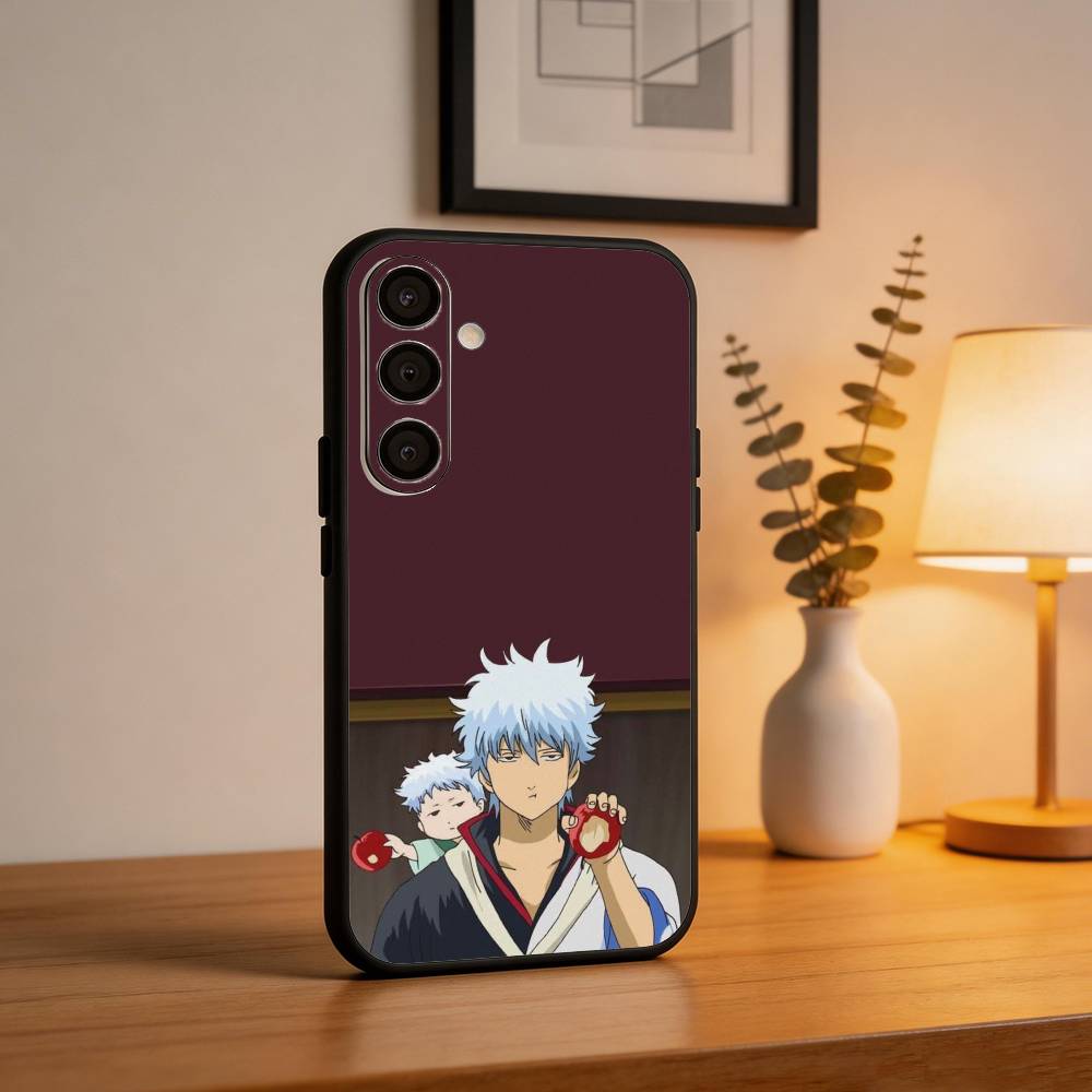 Gintama-Sakata Gintoki Phone Case For Samsung A73,A21s,A22,A31,A32,A52,A53,A71,A80,Soft Black Shell