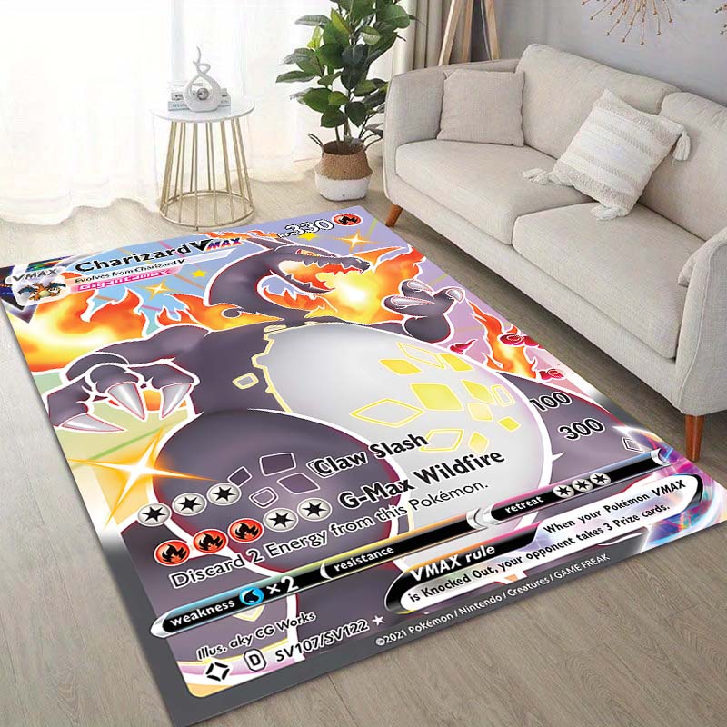 15 Sizes Pokémon Cards Charizard Printing Carpet for Living Room Bedroom Kid's Room Home Decor Area Rug Sofa Cloakroom Mat