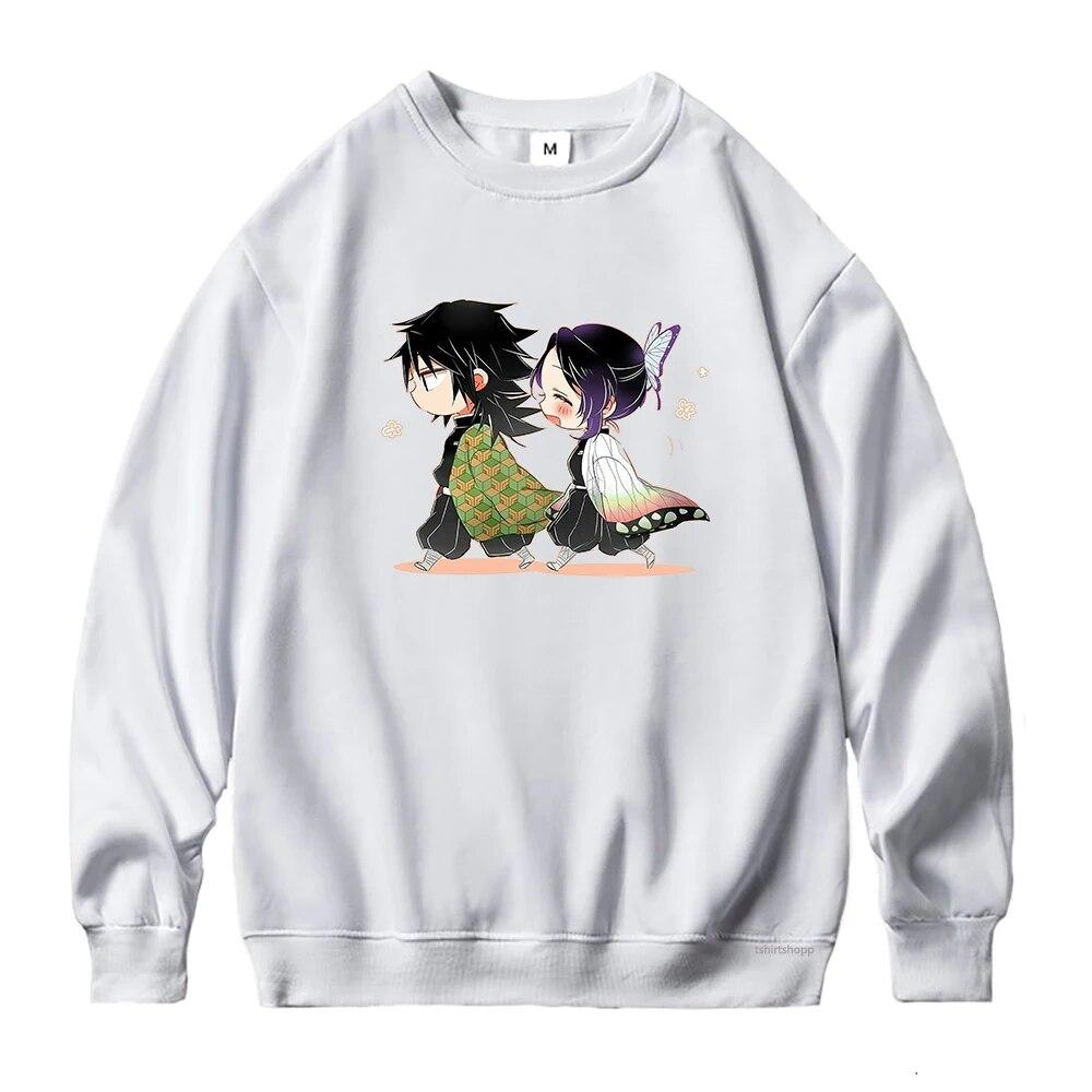 

Толстовка с капюшоном Demon Slayer Giyu Tomioka и Shinobu Kocho с графическим принтом Kimetsu No Yaiba, аниме, женские толстовки унисекс S