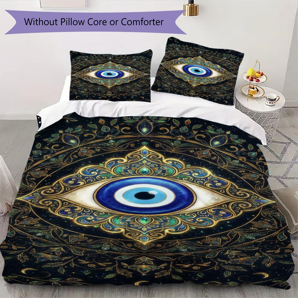 Evil Eye Pattern Bedding uilt Set uilt Cover Pillowcase Home Decoration Birthday Gift (1 * duvet cover + 2 * pillowcase  without core)165
