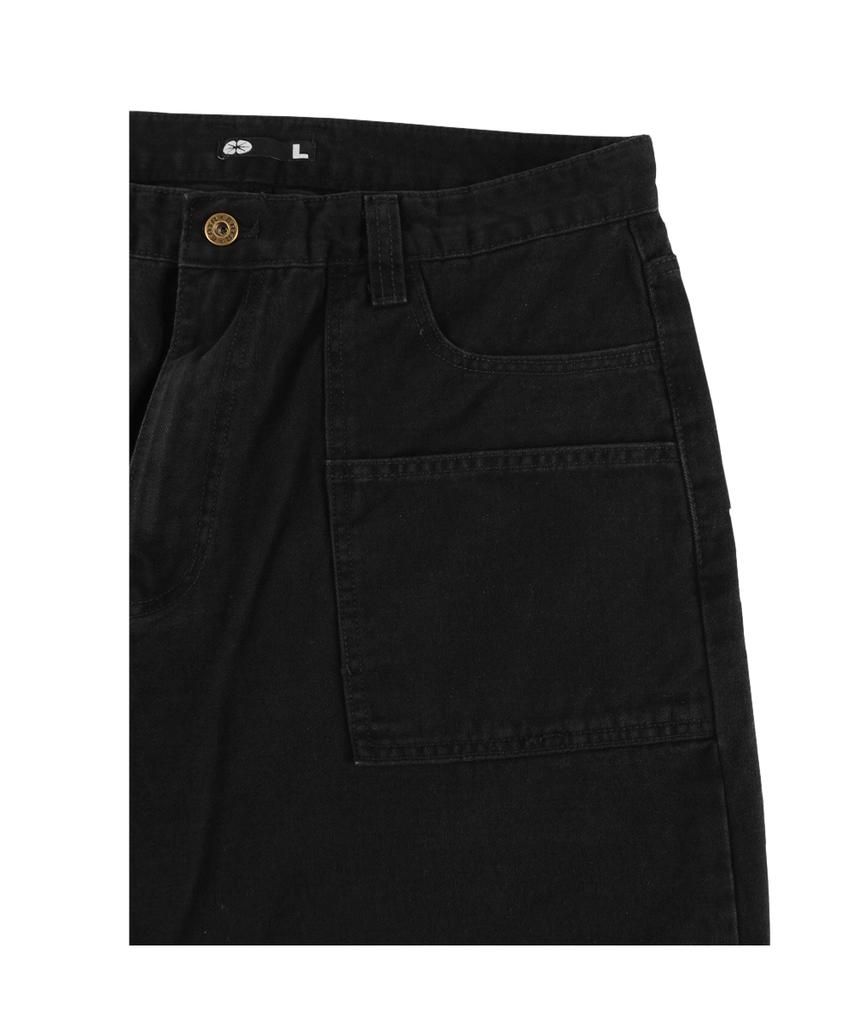 Ialtial Hitchhiker Belt Loop Cotton Pants Black