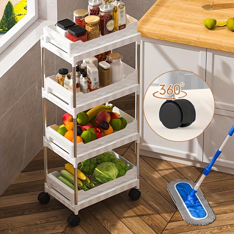 1ks kuchyňský výsuvný organizér, kuchyňský mezerový organizér, kuchyňský organizér, víceúrovňový mobilní vozík, mezerový organizér, koupelnový organizér