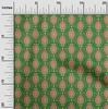 oneOone Cotton Flex Green Fabric Asian Suzani  Quilting Supplies Print Sewing Fabric By The Yard 40 Inch