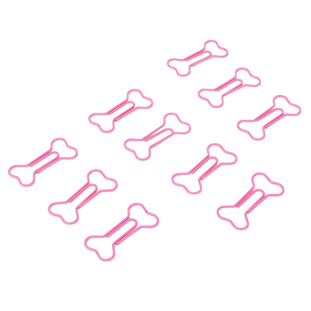 100pcs Paper Clips  Bone Shape Portable Small Cute Electroplating Metal Paper Clips for File Cla