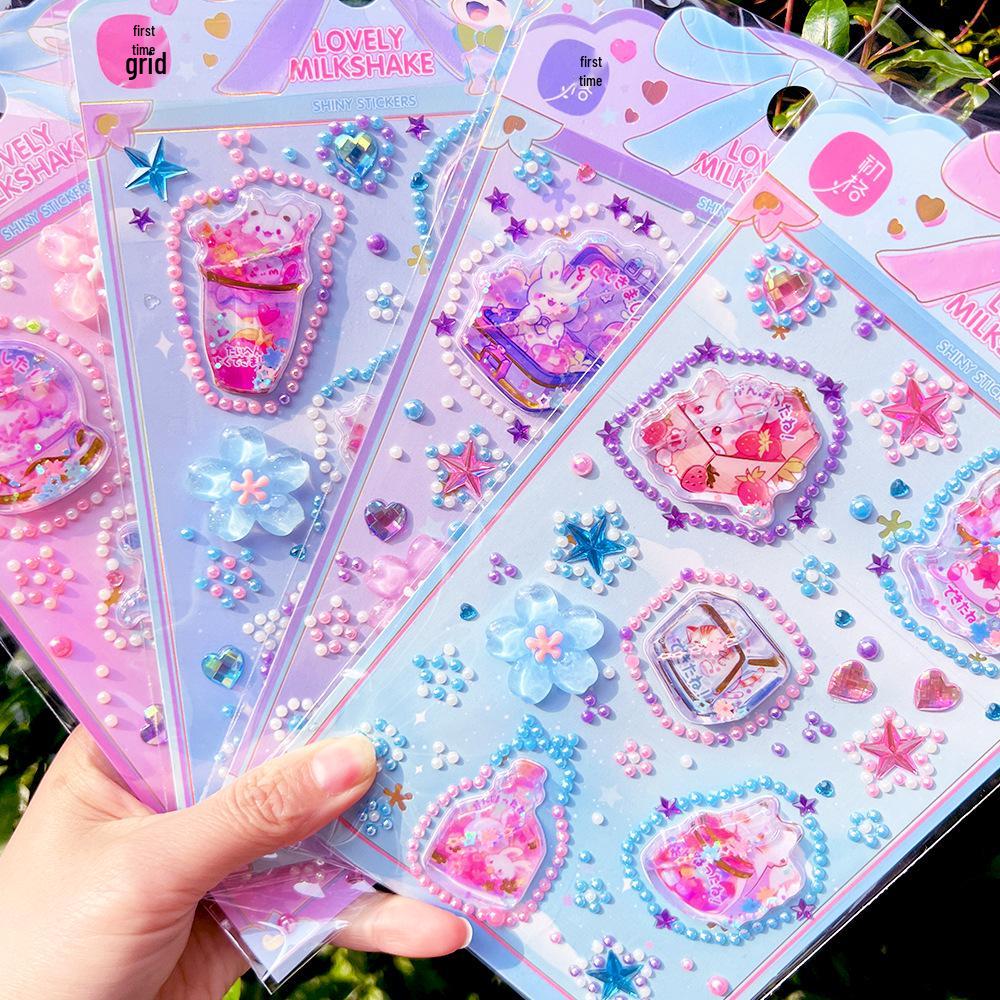 Kids' Creative Wiggle Stickers for Phone Cases - Acrylic Gem & Diamond Decorations for Girls