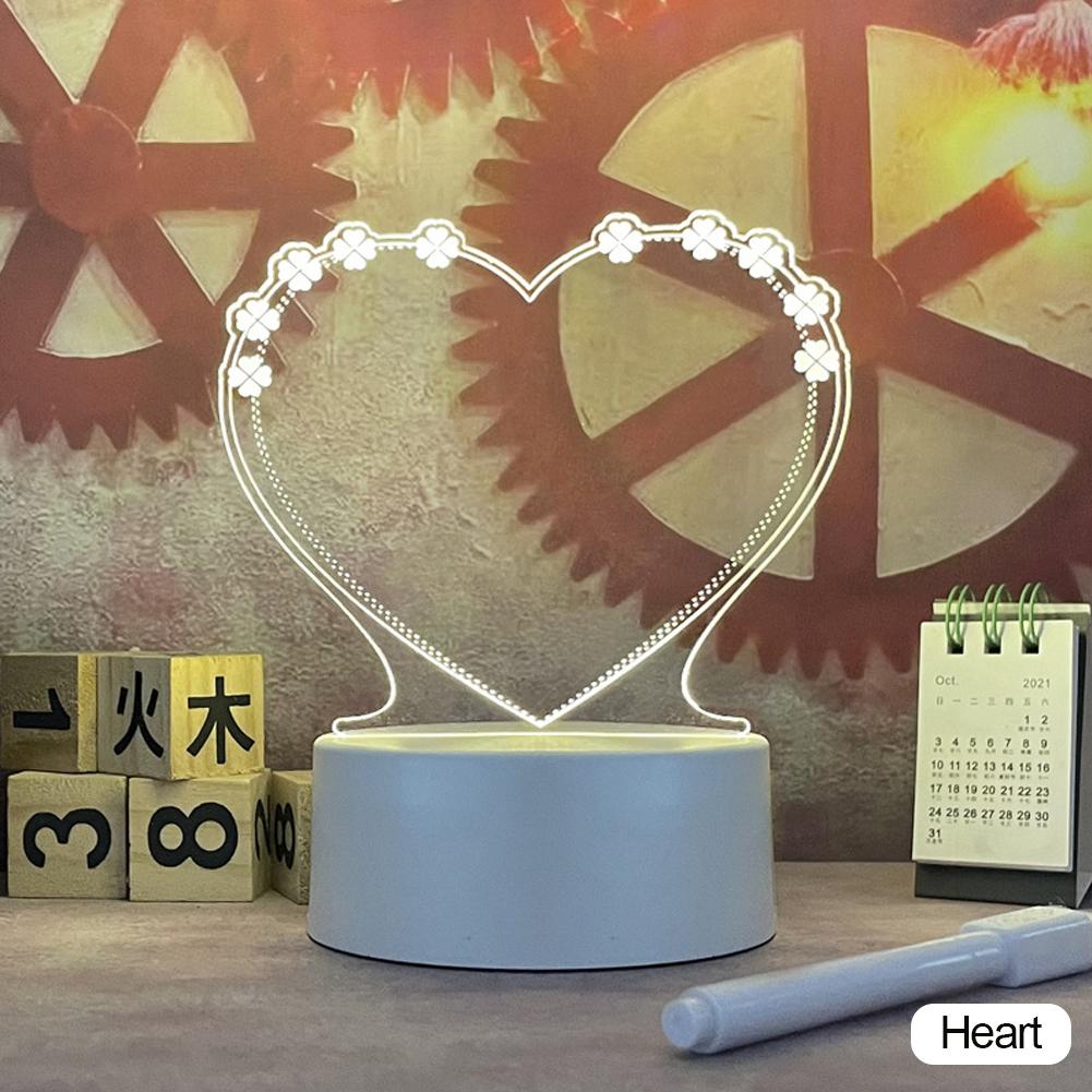 

Светодиодный ночник с ручкой, доска для заметок, USB-сообщение, праздник, декоративная лампа, подарок для детей, подруга Heart