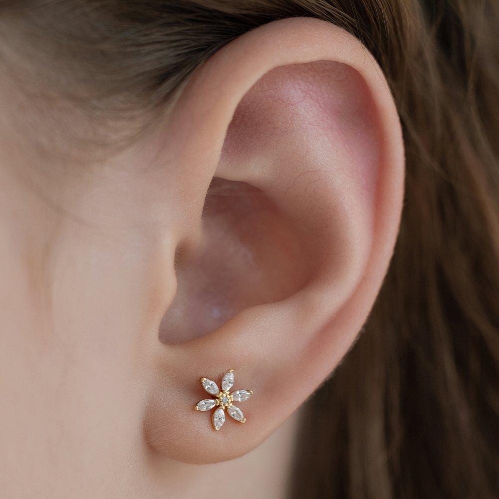 (Silver 925) Jasmine Jewel Earrings Ec3194