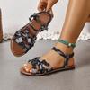 Fashion Women Sandals 2025 New Trend Flat Sandals Femme Summer Sexy Comfortable Shoes for Woman Lightweight Outdoor Beach Shoes Female