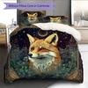Majestic fox  Pattern Bedding Quilt Set Quilt Cover Pillowcase Home Decoration  Gift (1 * duvet cover + 2 * pillowcase, without core)