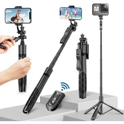 Palo selfie para iPhone de 60" Trípode con control remoto/Trípode de viaje para iPhone/Palo selfie con soporte para teléfono