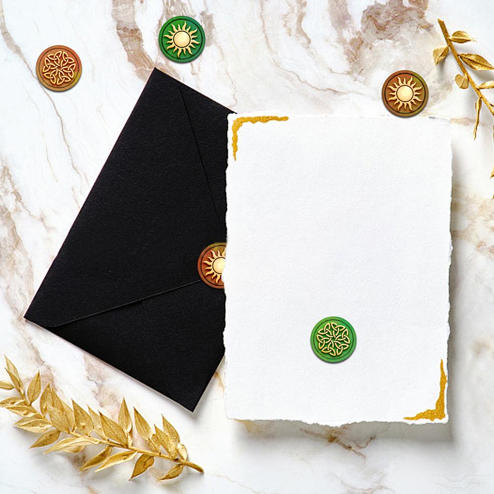 1pc 2 Sides Wax Seal Stamp Celtic Knot Sun Brass Pattern Column Mini Brass Gun Sealing Wax Stamps 15mm Wax Seal Column