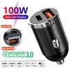 Car 200W Dual Port Mini USB Charger Ultra Fast Charging Cigarette Lighter Socket 12-24V Aluminum Cell Phone Charging Adapter