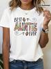 Best Auntie Ever The Most Amazing Aunt Floral Butterfly Pattern Printed Tshirt Unisexs Shortsleeved Round Neck Casual Clothes