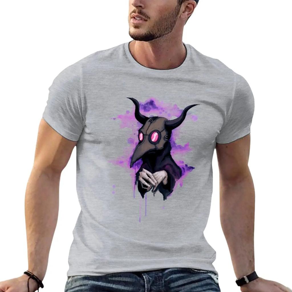 Plague Doc T-Shirt for a boy anime clothes black t shirts for