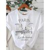 Summer Paris Fashion Printed Round Neck Regular T-shirt for Women