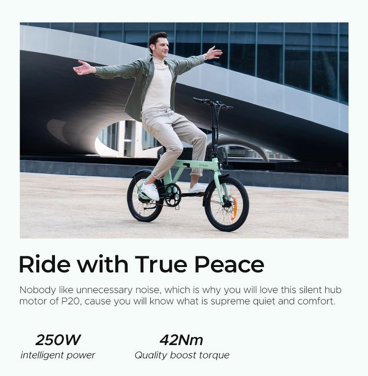 ENGWE P20 Foldable City E-Bike | 36V 9.6Ah | 100KM Range | Hydraulic Brakes | Silent Belt Drive