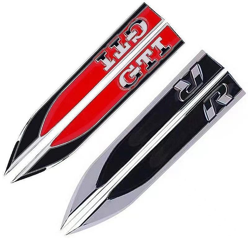 1 Pár 3D Kovové R/RLINE Boční Blatník Karoserie Auta Odznaky Nálepky Pro G-olf 7 6 5 GTD GT-I Logo Nálepka Znak Stylingové Doplňky