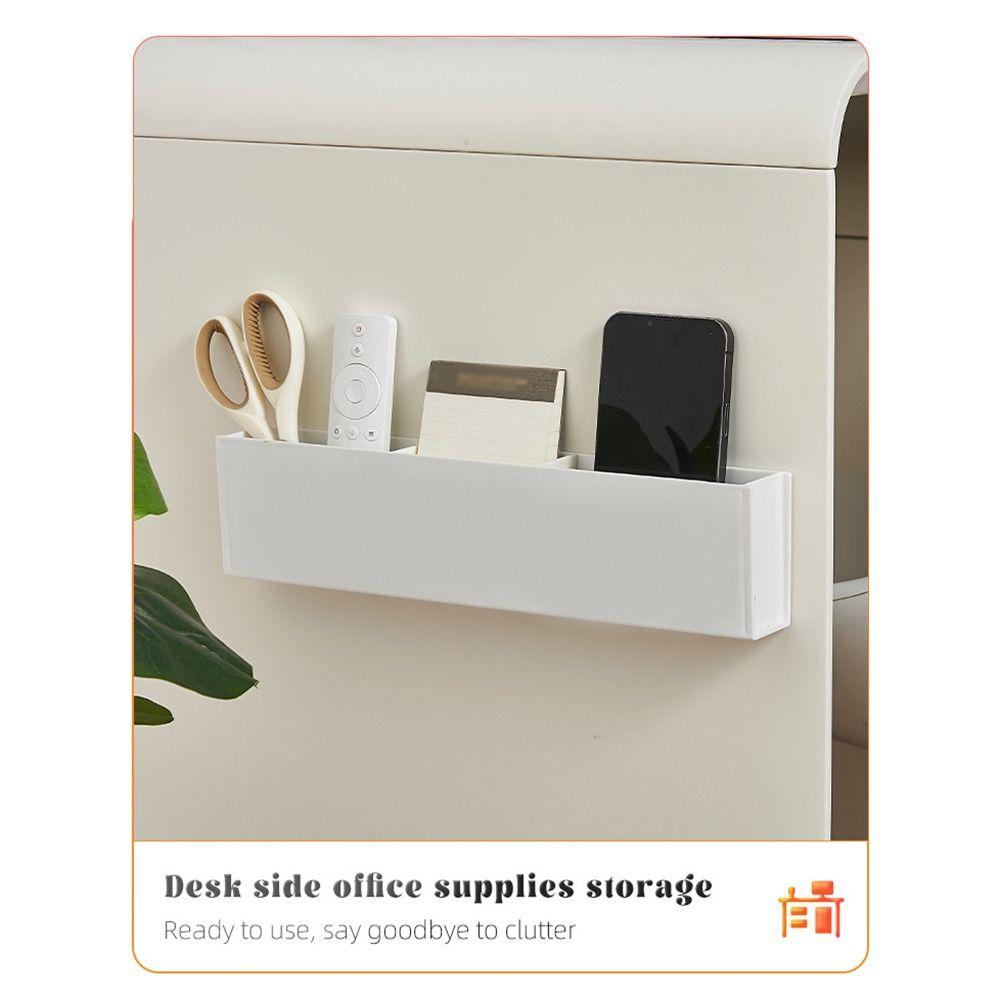 Wall Mounted Cabinet Storage Box No Drill 3 Grids Design Desktop Storage Rack Rectangular Detachable Partition