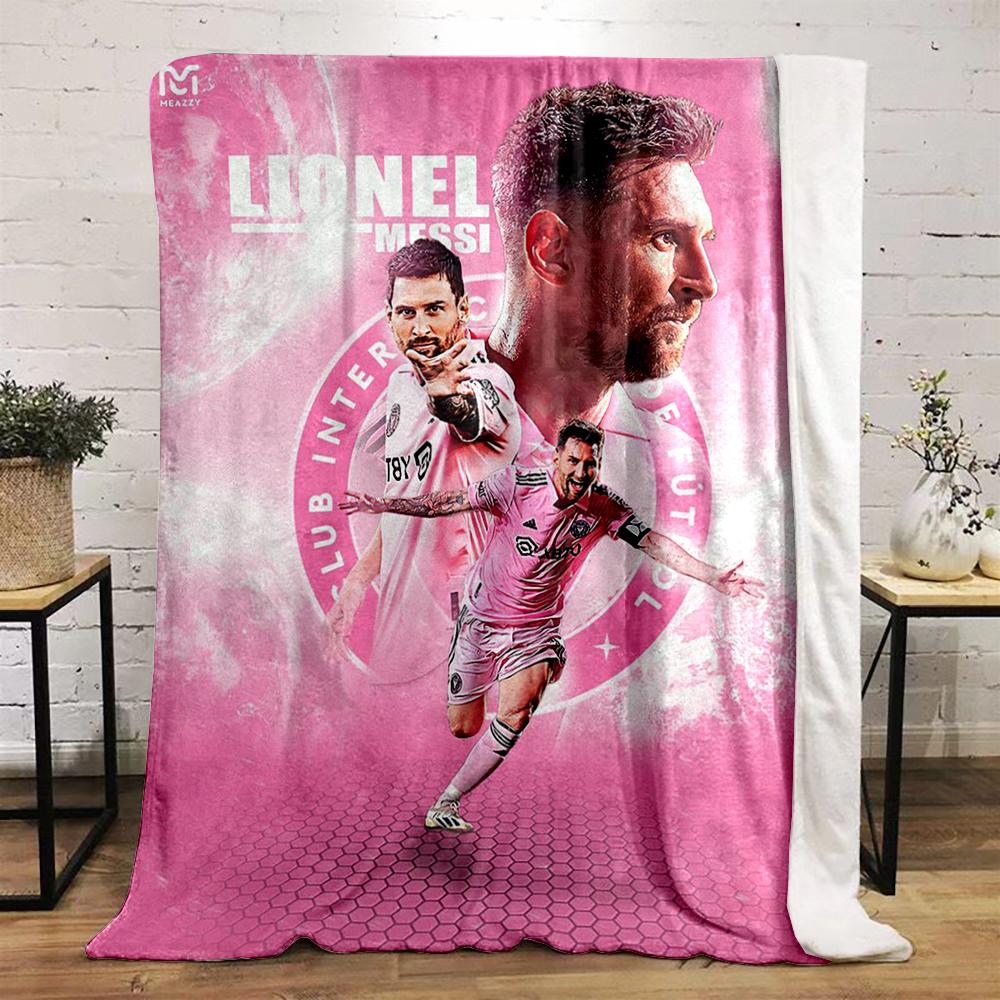 Pink Soccer Tribute Design Warm blanket Flannel blanket for bedroom, living room, sofa, and nap sofas