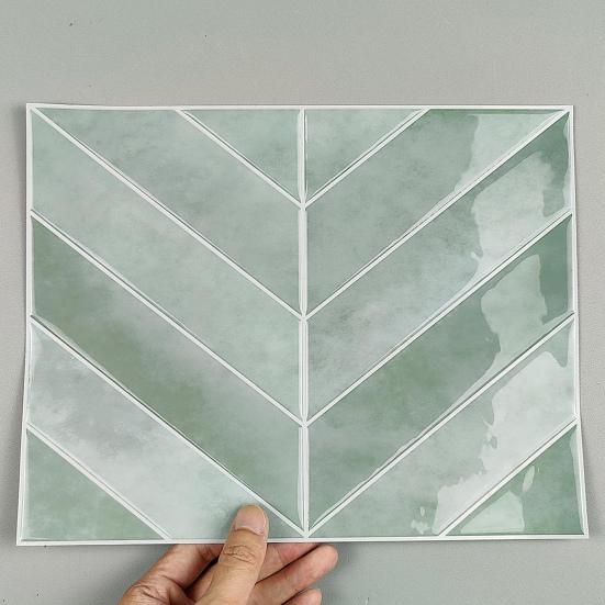 10Pcs Wall Stickers Dark Green Leaf Pattern Easy to Paste Anti-Slip Wall Decals Living Room Bedroom Kitchen Decor