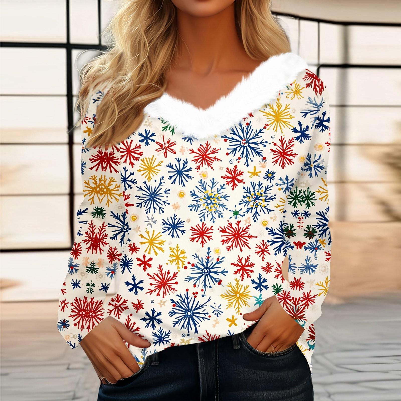 

Женская футболка, модная, повседневная, с длинным рукавом, с принтом, флисовым воротником, с V-образным вырезом M жёлтый