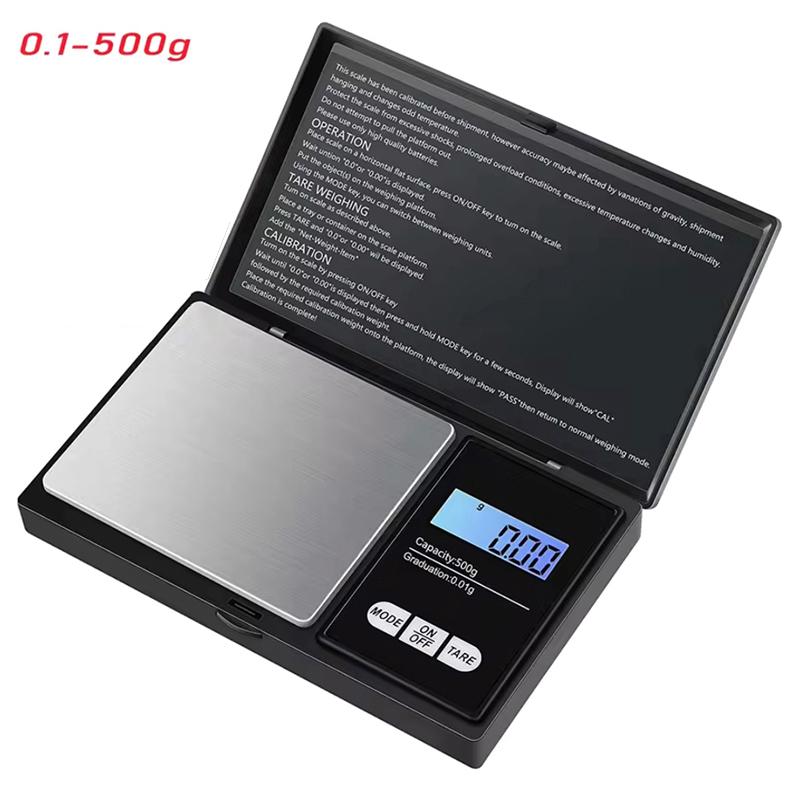 Mini bilancia elettronica in acciaio inossidabile per gioielli Bilancia tascabile digitale Bilancia in grammi d'oro Bilancia tascabile portatile