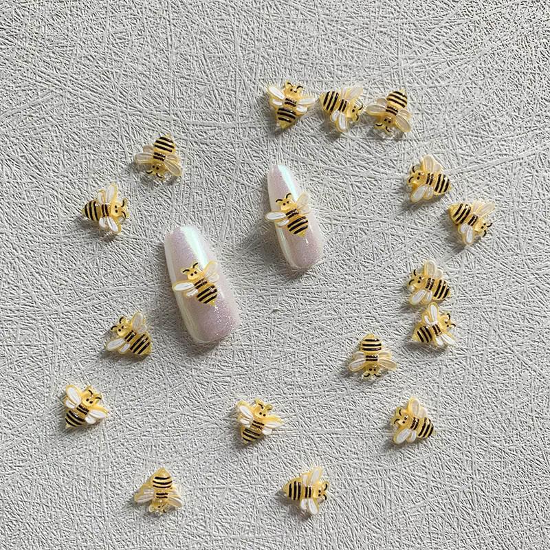 Mini Bee 3D Nail Art Resin Accessories - Cute Animal Cream Glue DIY Decorations