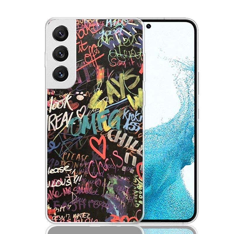 Graffiti Fashion Cool Phone Case For Samsung Galaxy S26 Ultra S23 S24 S25 Edge S20 FE S21 S22 Plus Soft Print Shell Cover Fundas