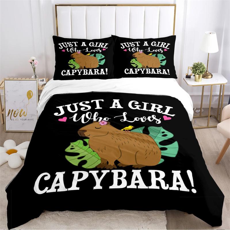 Милый аниме-капибара Kawai всесезонный комплект постельного белья с наволочкой для дома Twin Full Queen King детский подарок