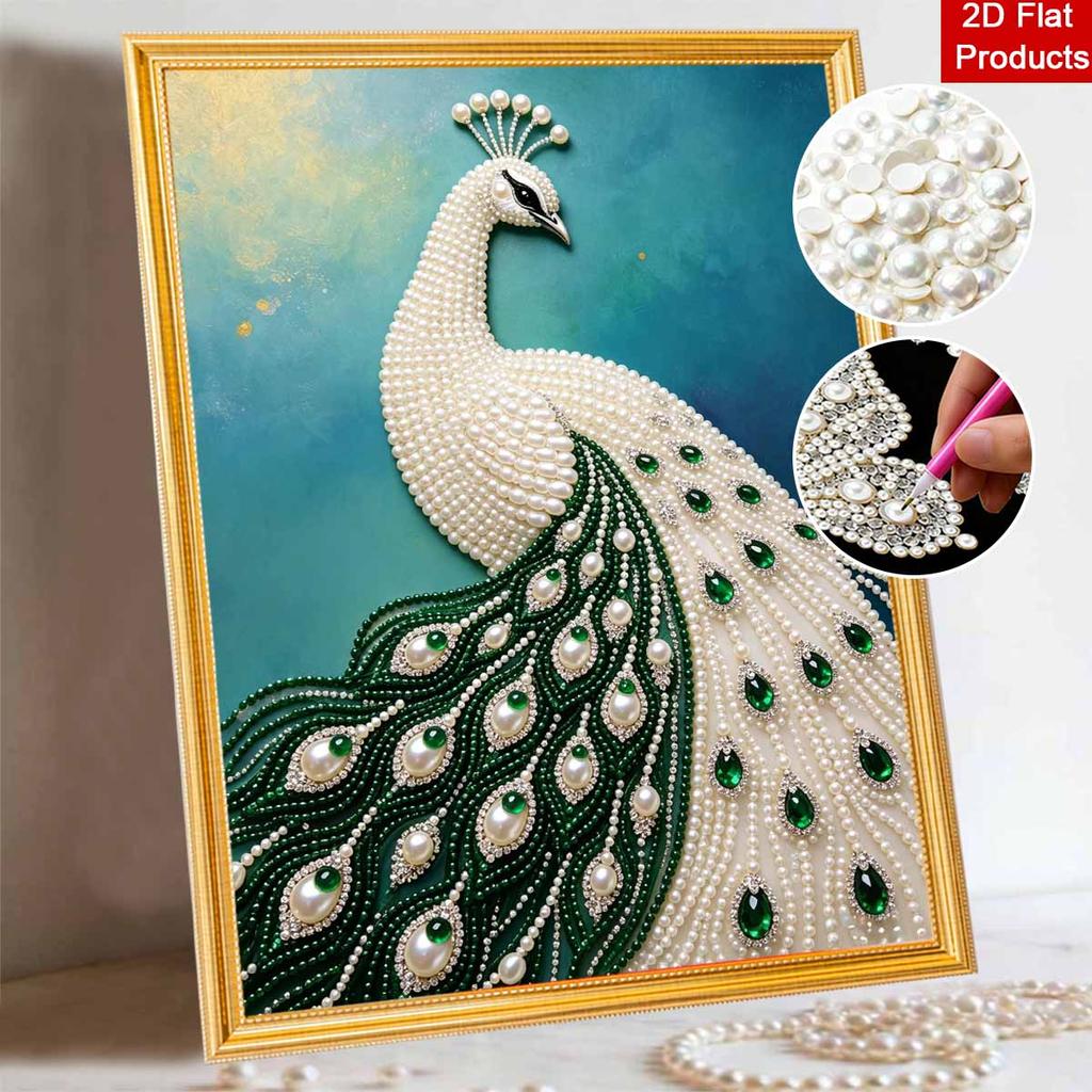Pearl Art Painting Home Wall Decor Peacock Gemstone Painting Picture Crafts Adult/Beginner Gift Creative Home Decor Unframed DIY Art