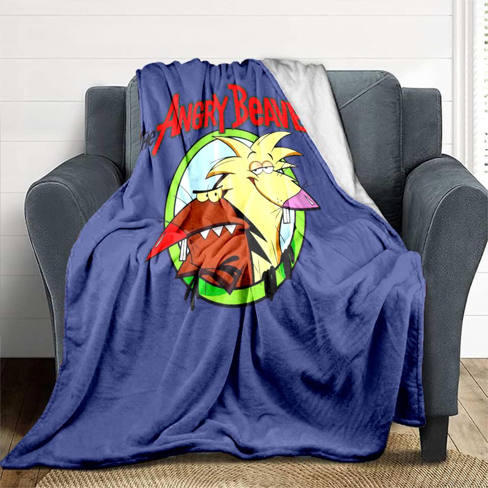 The Angry Beavers Flannel Blanket, High quality Comfortable for All Seasons, Home Decor, Warmth and Comfort