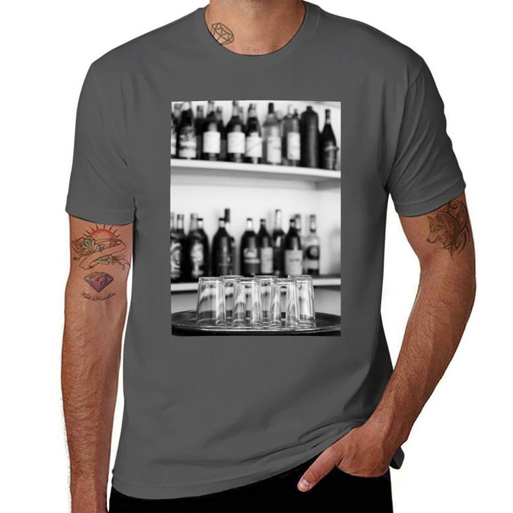 Spirituosenflaschen T-Shirt Weiche Haptik Basic Baumwoll-T-Shirt