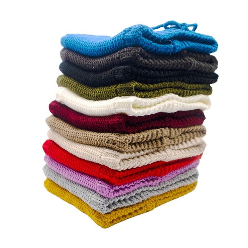 Winter New Wool Neck Cover Fleece Scarf Windproof Mask Solid Color Knitted Twist Hat Warm Scarf