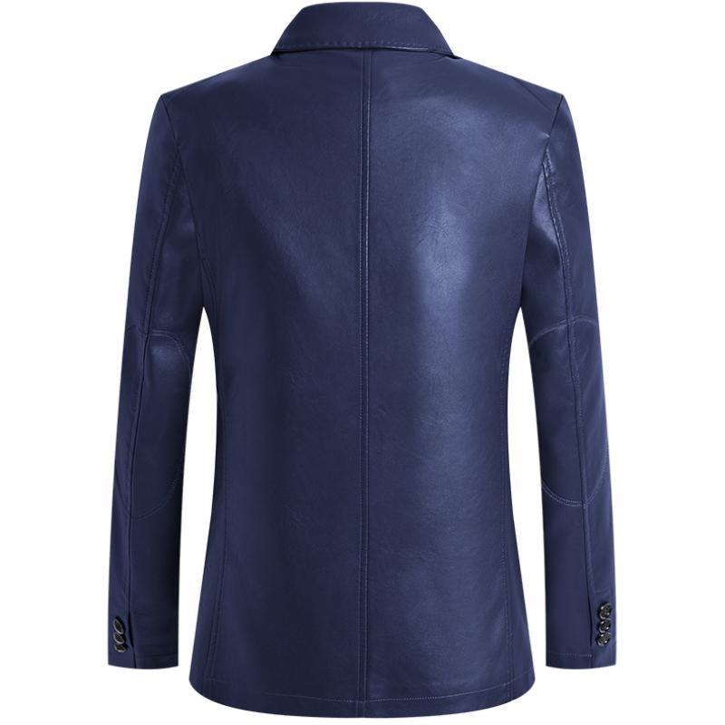 Men's   Spring Faux Leather Outerwear: Stylish Korean-Inspired Relaxed Leather-Coated Jackets, Trendy Casual Tops