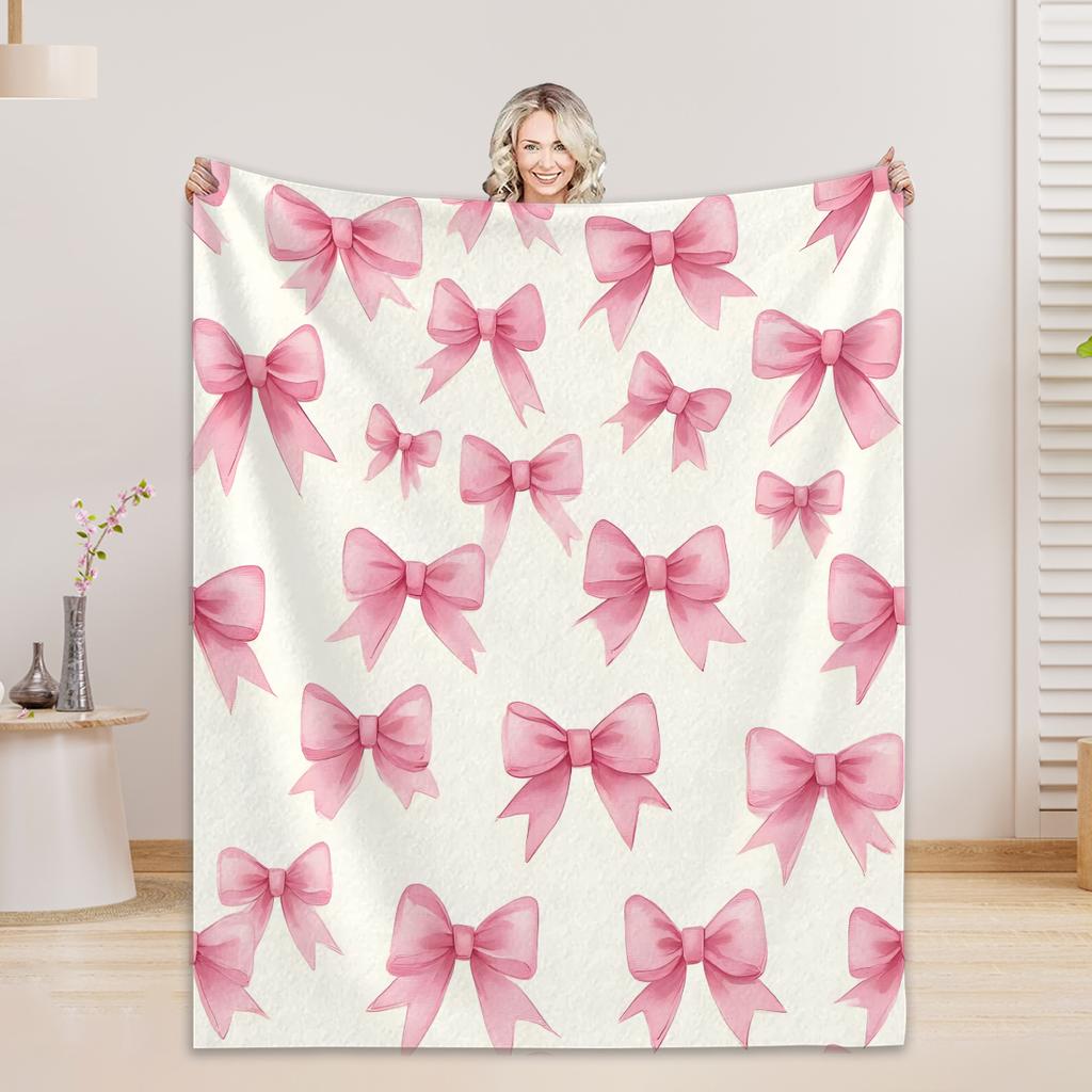 Personalized Blanket For Boys Girls - 4 Sizes And 30 Plus Colors Custom Bow Blanket Gifts for Relatives And Friends