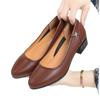 Soft leather soft sole single shoes women's round head low heel, non-slip, wear-resistant, comfortable and versatile work women's shoes