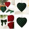 Christmas Tree Hanging Decorations With Heart And Bow Design For Holiday Decor