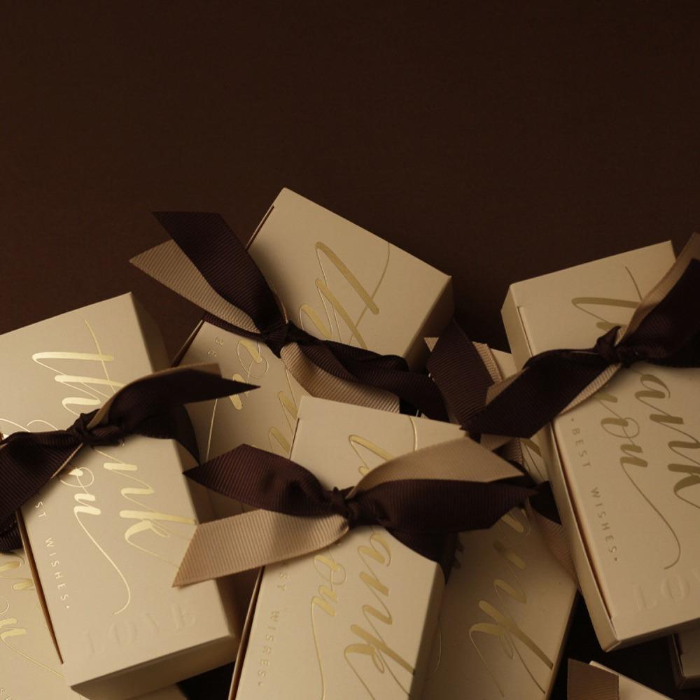 30pcs Wedding Party Favor Boxes Gift Box Treat Boxes with Ribbon Kraft Paper Thank You Box Gift Boxes for Wedding Bridal Shower Birthday Festivals